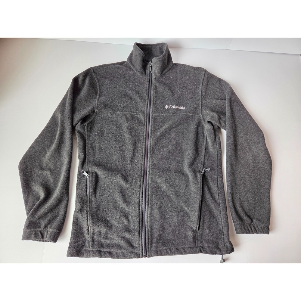 Columbia Sweater Mens Small Heather Gray Zip Up Hiking Outdoor Active Sweatshirt